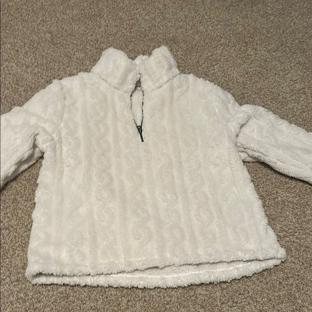 White Fuzzy Pullover Sweater